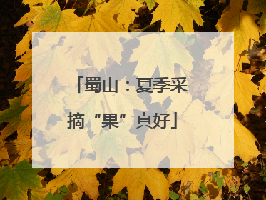蜀山：夏季采摘“果”真好