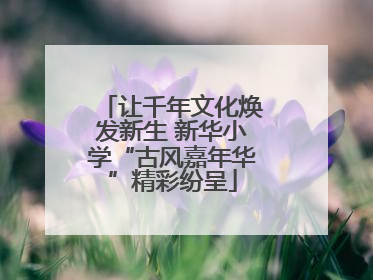 让千年文化焕发新生 新华小学“古风嘉年华”精彩纷呈