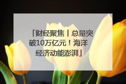财经聚焦丨总量突破10万亿元！海洋经济动能澎湃