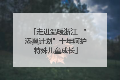 走进温暖浙江 “添翼计划”十年呵护特殊儿童成长