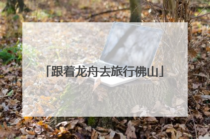 跟着龙舟去旅行佛山