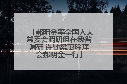 郝明金率全国人大常委会调研组在我省调研 许勤梁惠玲拜会郝明金一行
