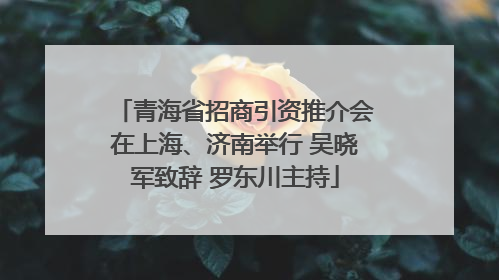 青海省招商引资推介会在上海、济南举行 吴晓军致辞 罗东川主持