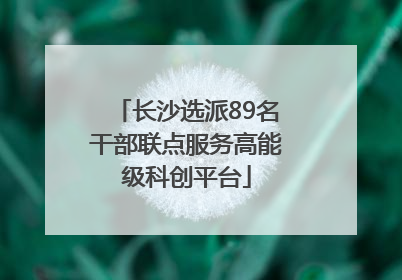 长沙选派89名干部联点服务高能级科创平台