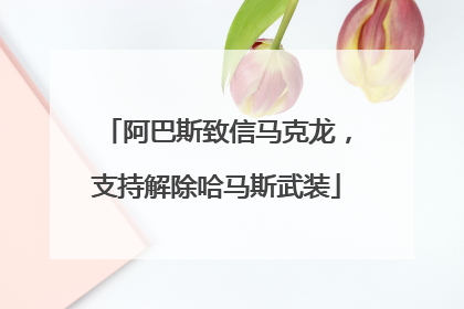 阿巴斯致信马克龙，支持解除哈马斯武装