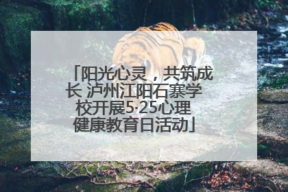 阳光心灵，共筑成长 泸州江阳石寨学校开展5·25心理健康教育日活动