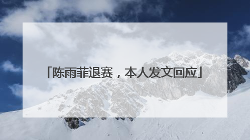 陈雨菲退赛，本人发文回应