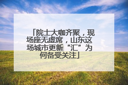 院士大咖齐聚，现场座无虚席，山东这场城市更新“汇”为何备受关注
