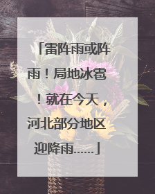 雷阵雨或阵雨！局地冰雹！就在今天，河北部分地区迎降雨……