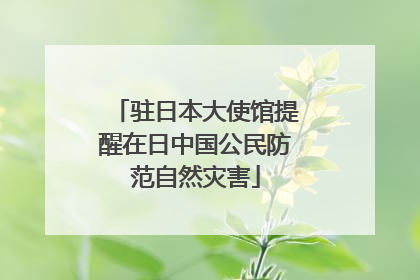 驻日本大使馆提醒在日中国公民防范自然灾害