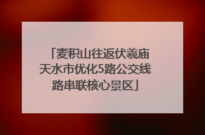 麦积山往返伏羲庙 天水市优化5路公交线路串联核心景区