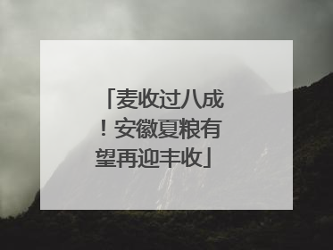 麦收过八成！安徽夏粮有望再迎丰收