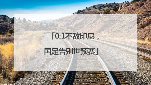 0:1不敌印尼，国足告别世预赛
