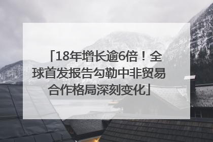 18年增长逾6倍！全球首发报告勾勒中非贸易合作格局深刻变化