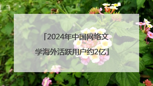 2024年中国网络文学海外活跃用户约2亿