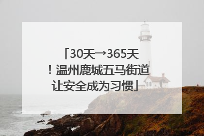 30天→365天！温州鹿城五马街道让安全成为习惯