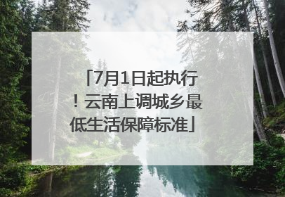 7月1日起执行！云南上调城乡最低生活保障标准