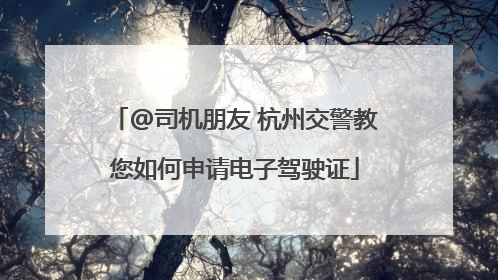 @司机朋友 杭州交警教您如何申请电子驾驶证